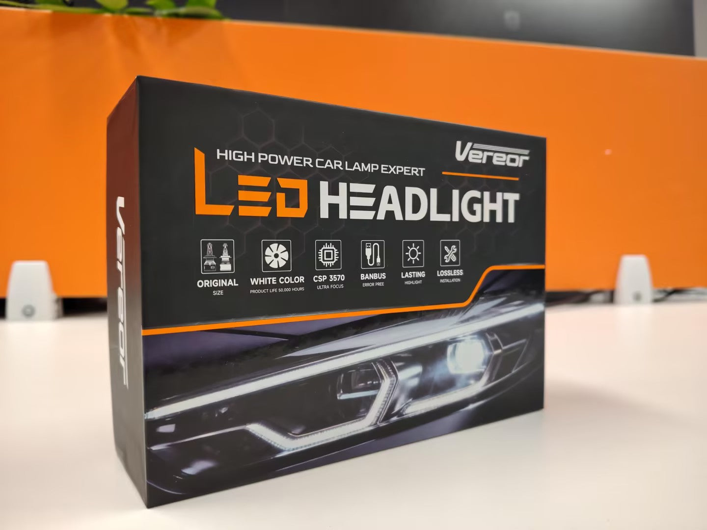 X12 LED headlight Bulb H4 40000LM Super Bright  300W CSP3570 Chip, 6000K White Light, 12-24V Plug and Play 2-Pack