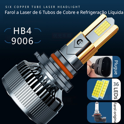 M60 LED Headlight Bulb — H1/H3/H4/H7/H11/9005/9006 — 40000LM Super Bright 300W 6000K White Light, 12-24V Plug and Play (2-Pack)